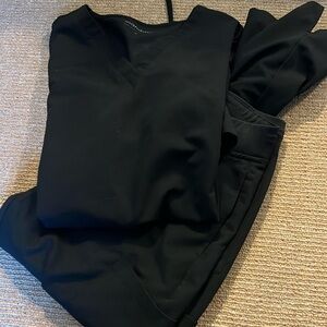 Petite medium black mandala scrubs